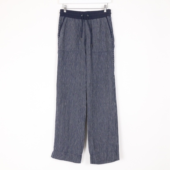 Athleta Bali Linen Stripped Ankle Pants - Picture 1 of 8